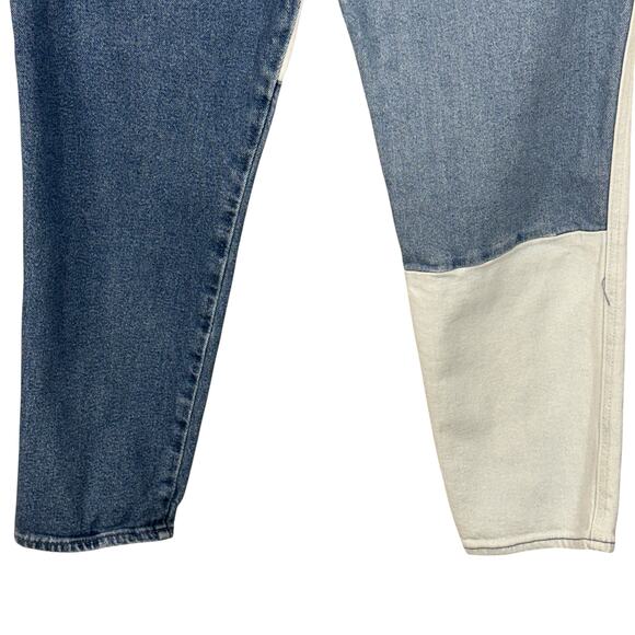 Hollister SZ 7R W28xL27 Mom Jeans Colorblock Zip-Fly Ultra Hi-Rise Pockets Blue - Picture 6 of 10